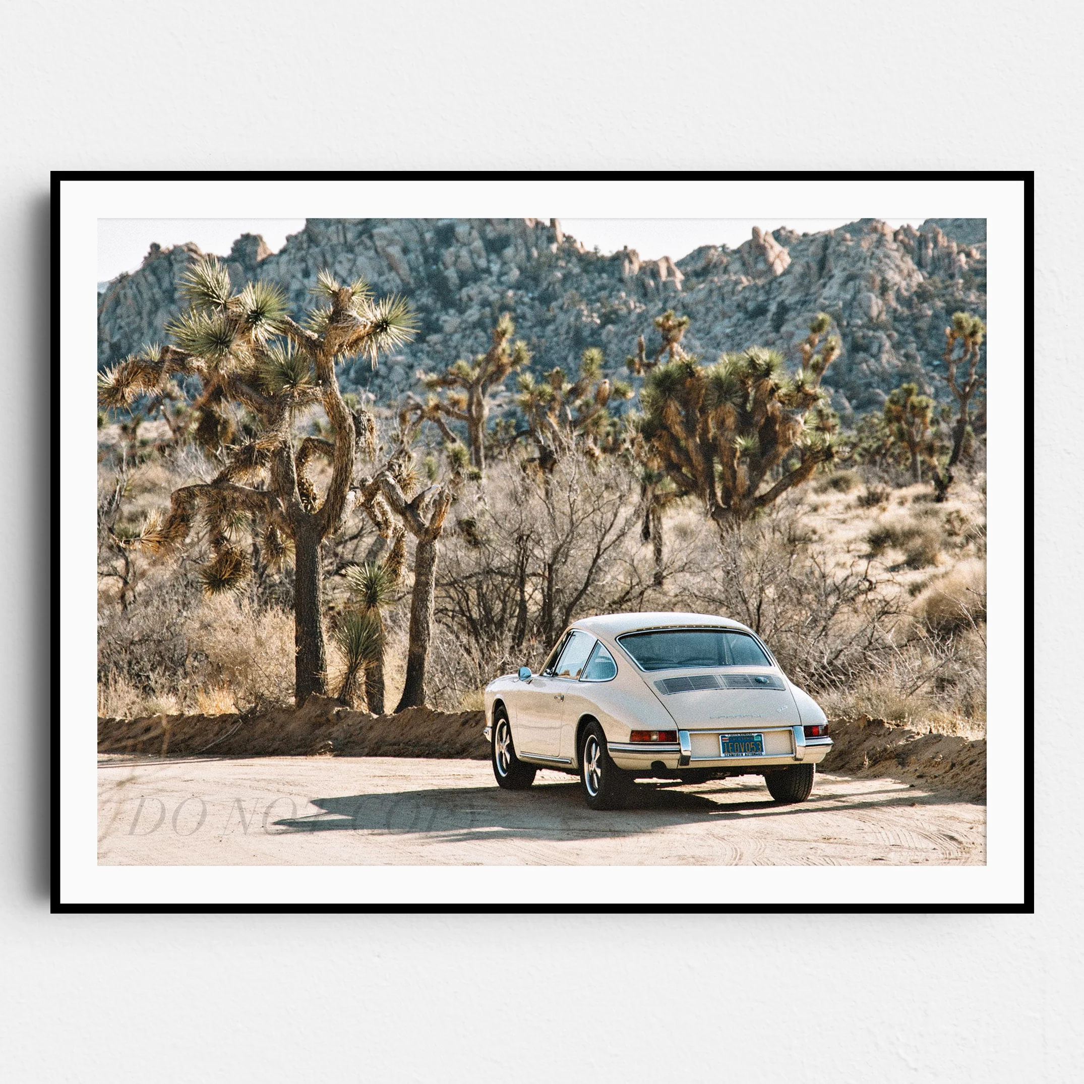Vintage White Porsche In Desert