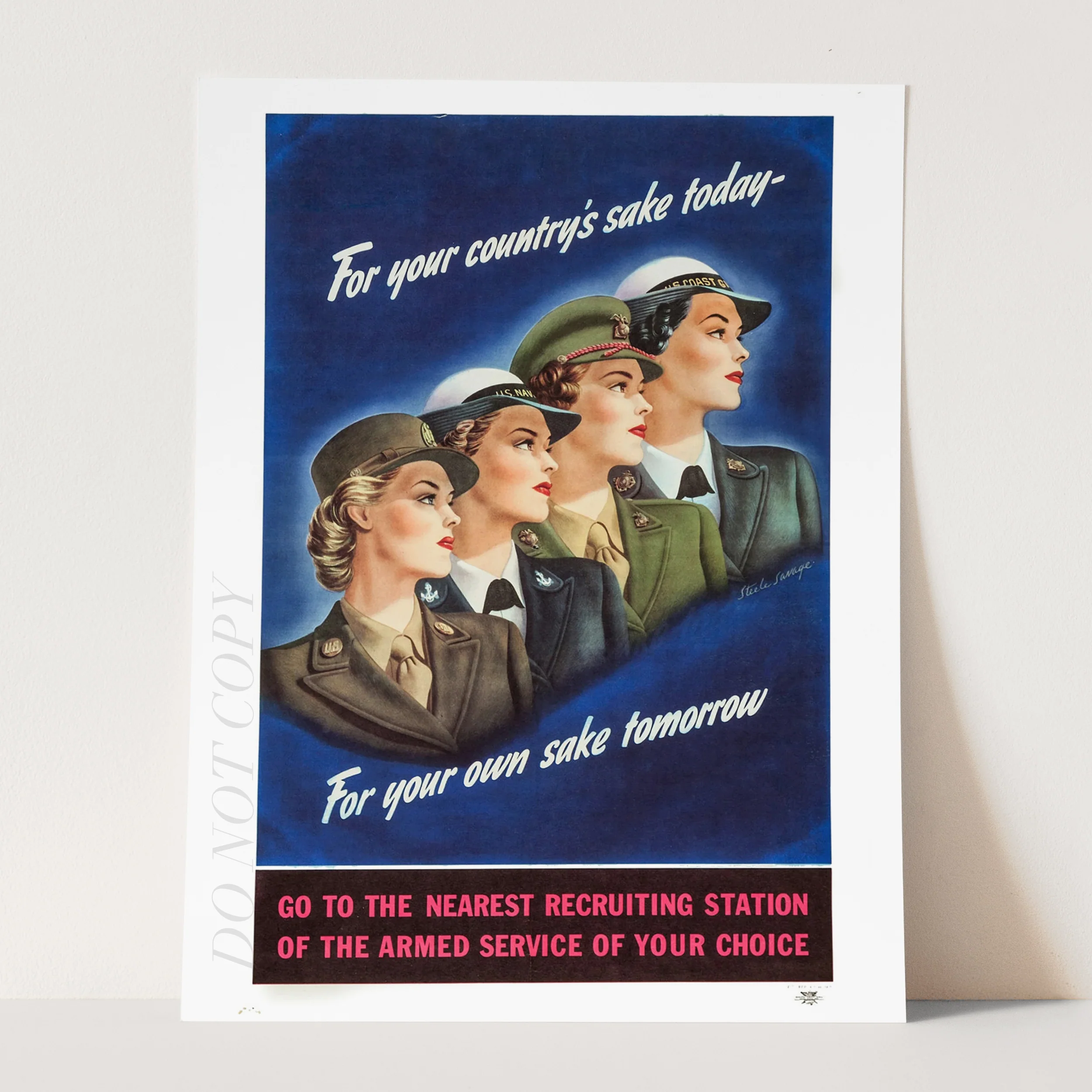 Vintage World War Two Women's Recruiting Poster - Image 3