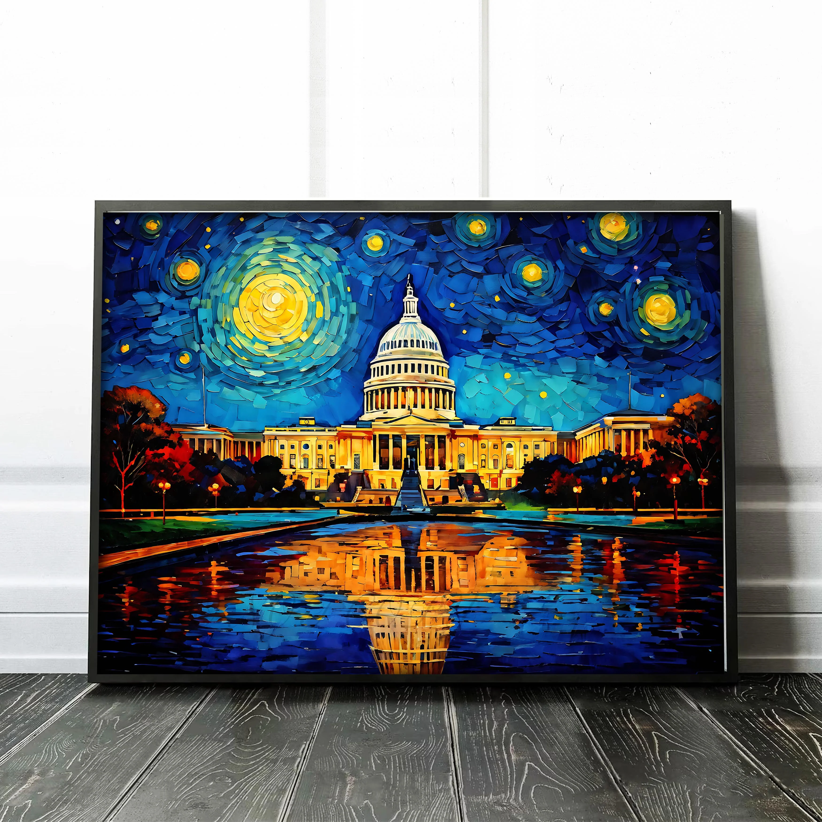 Washington DC Skyline as Van Gogh Starry Night - Image 2