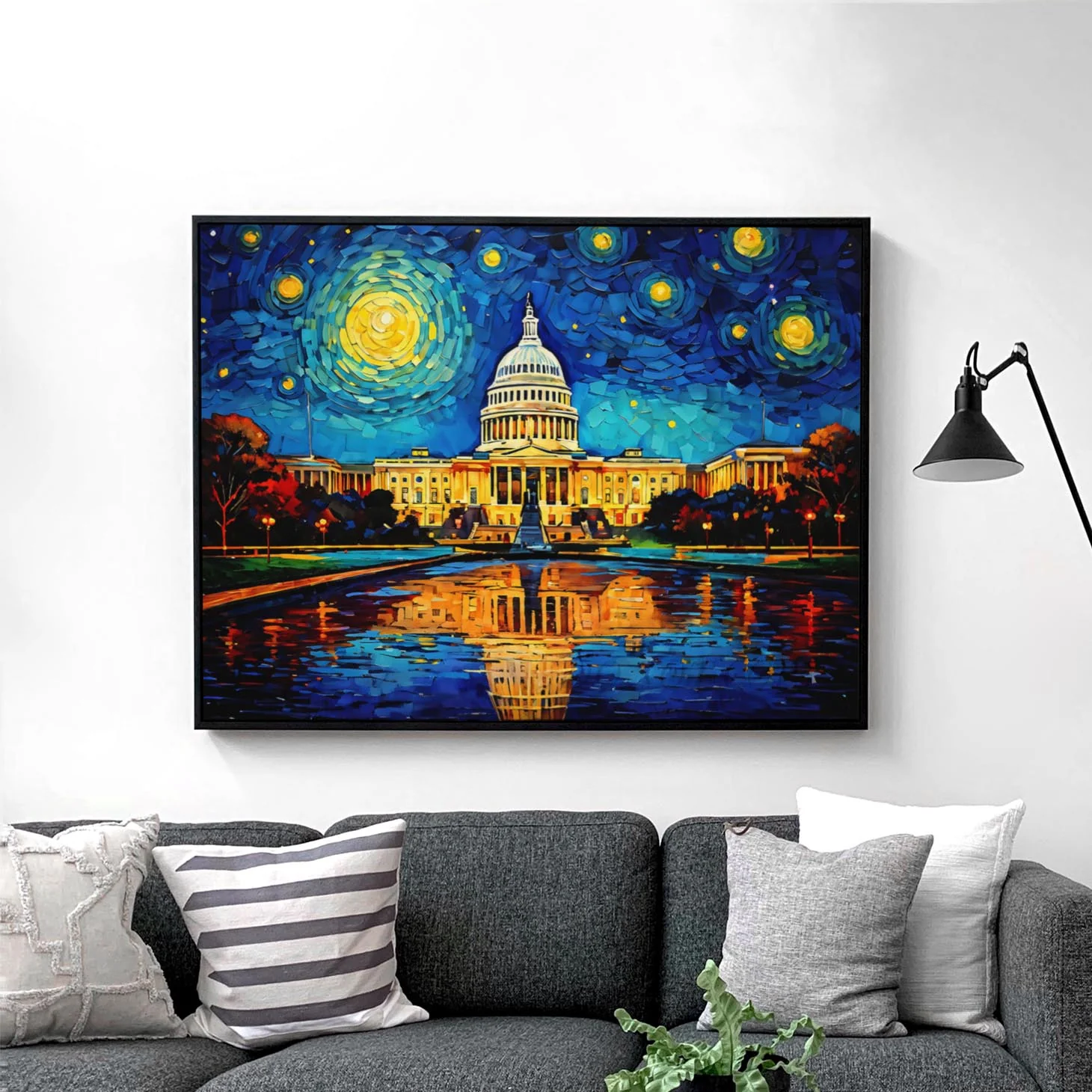 Washington DC Skyline as Van Gogh Starry Night - Image 3