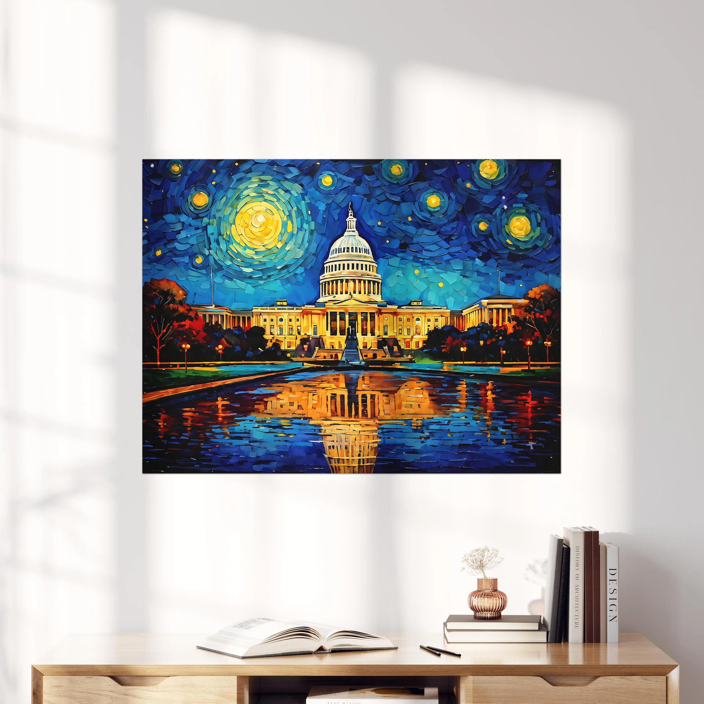 Washington DC Skyline as Van Gogh Starry Night - Image 4