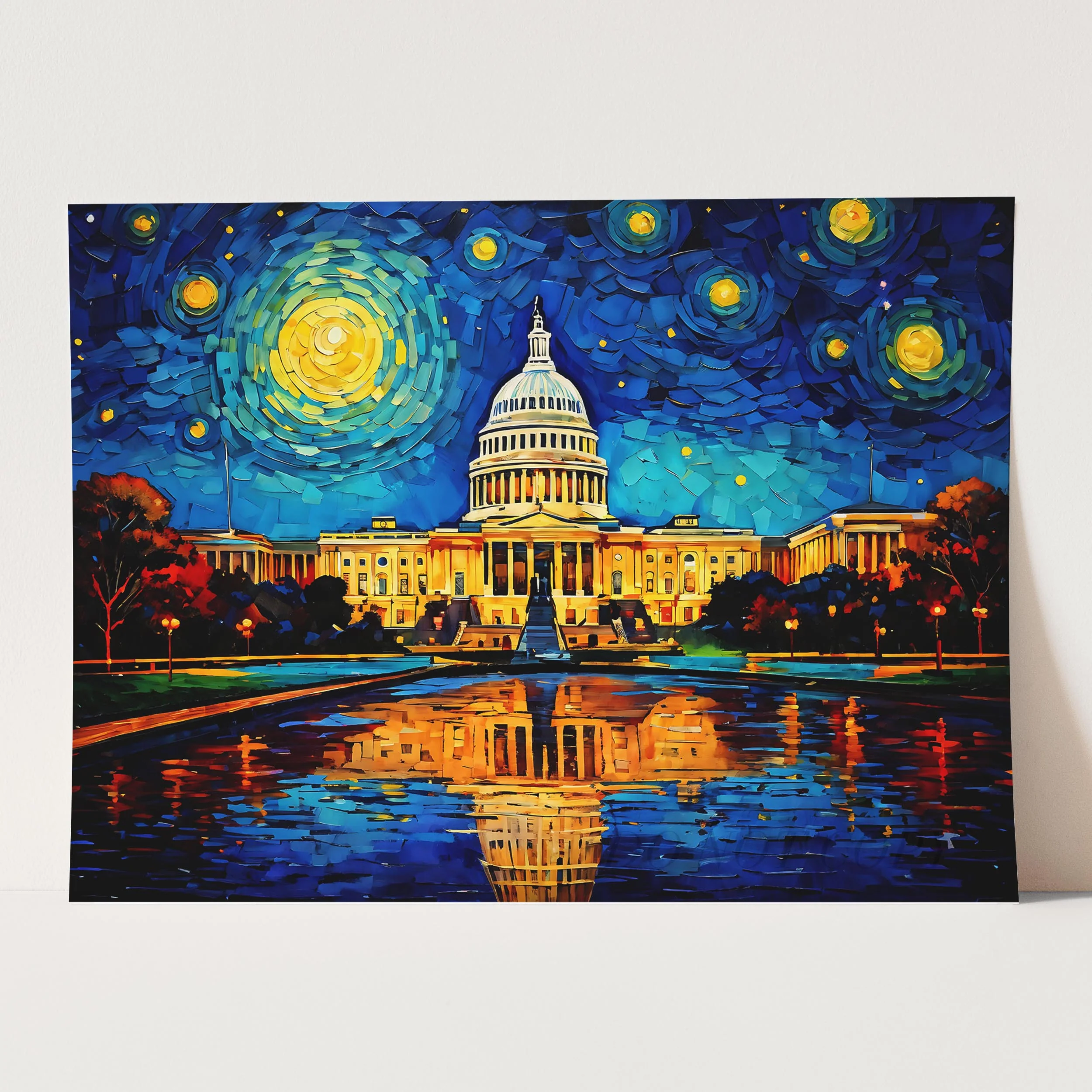 Washington DC Skyline as Van Gogh Starry Night - Image 5