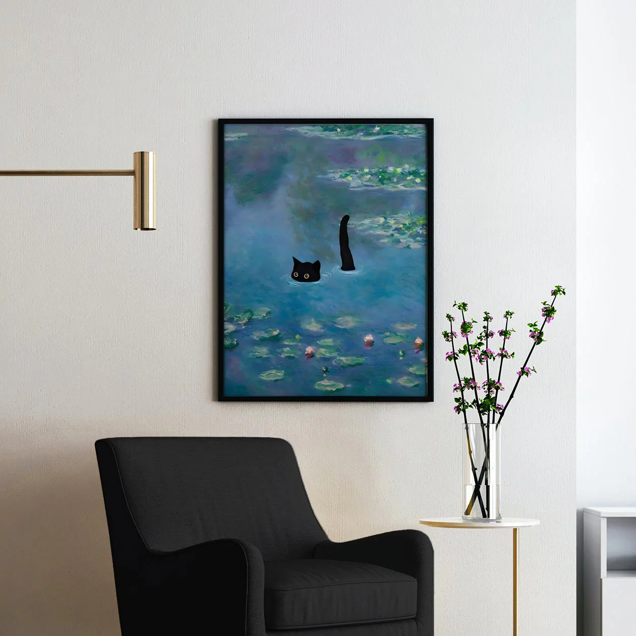 Water Lilies With Cat Claude Monet - Image 2