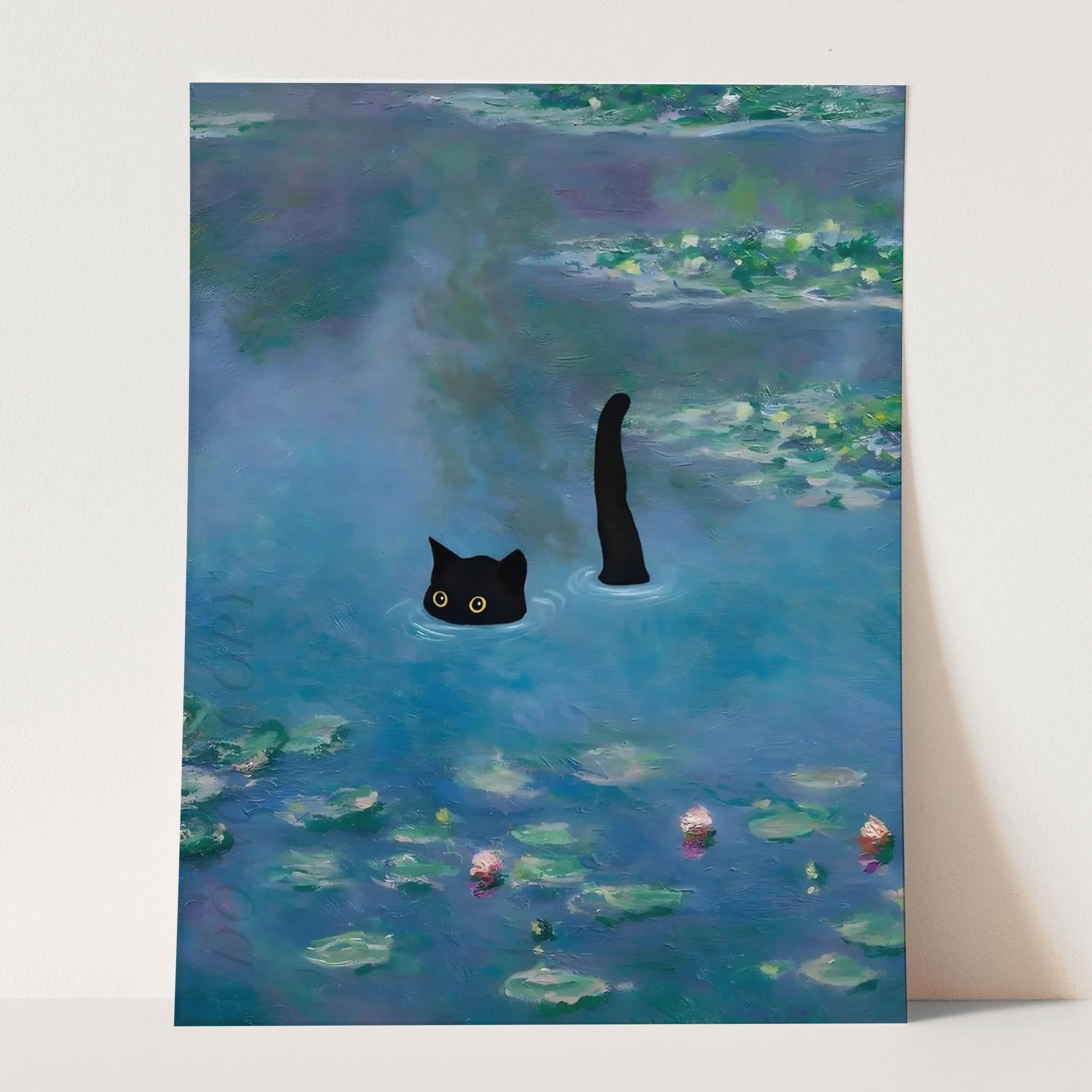 Water Lilies With Cat Claude Monet - Image 3