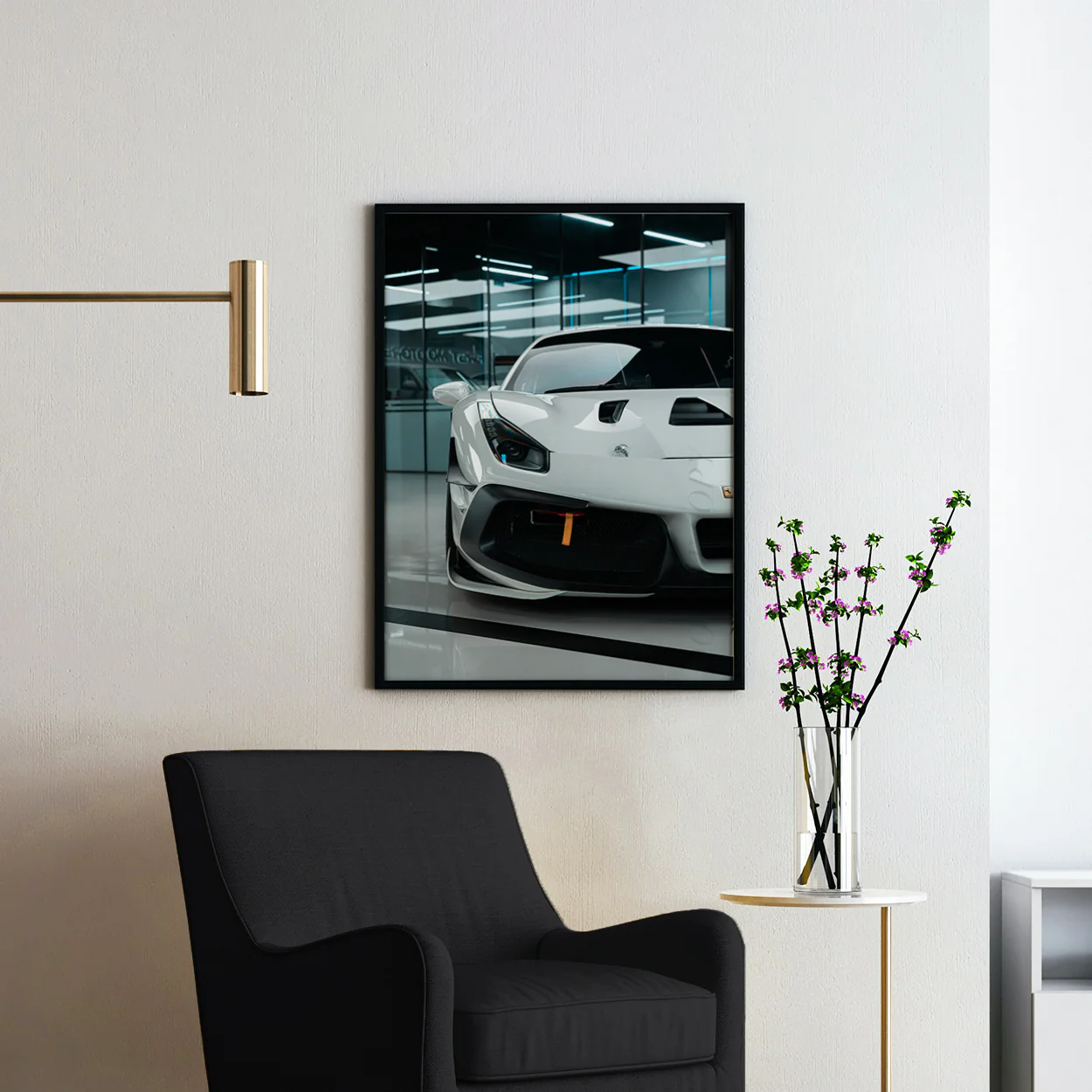 White Ferrari Front View - Image 2