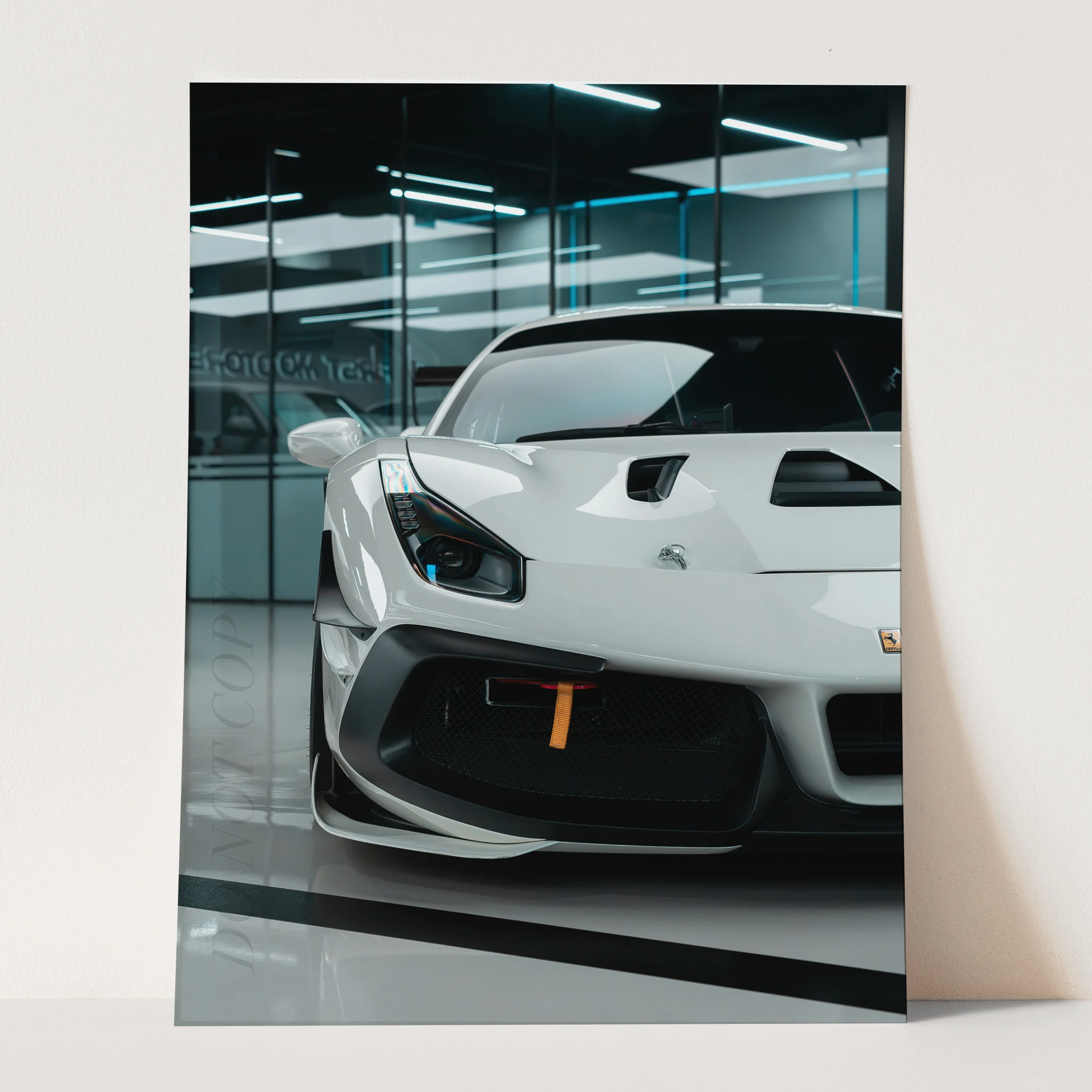 White Ferrari Front View - Image 3