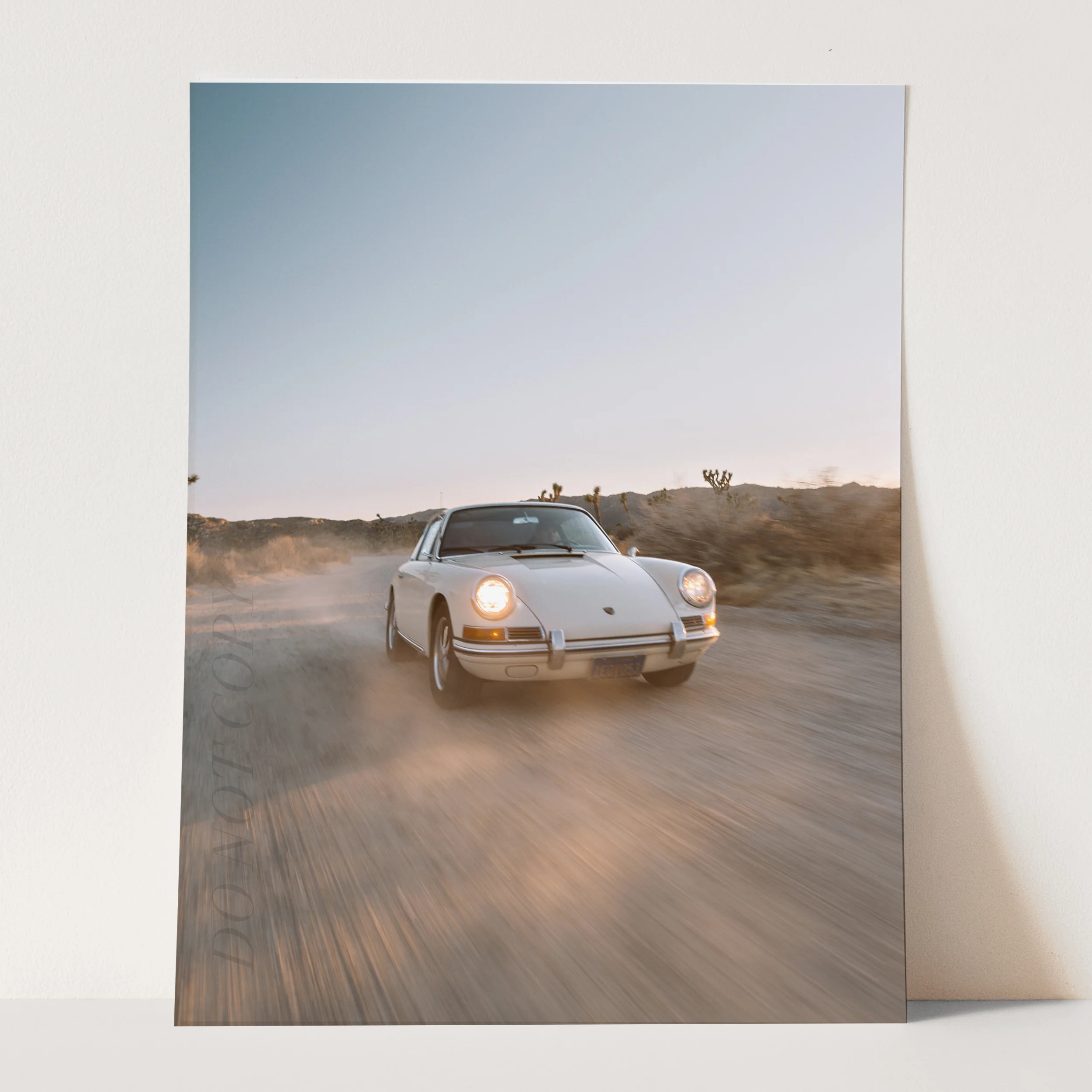 White Porsche 911 In Desert - Image 3