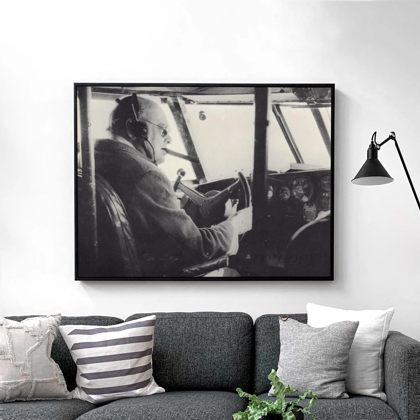 Winston Churchill Smoking A Cigar Flying An Airplane, World War Two - Image 2