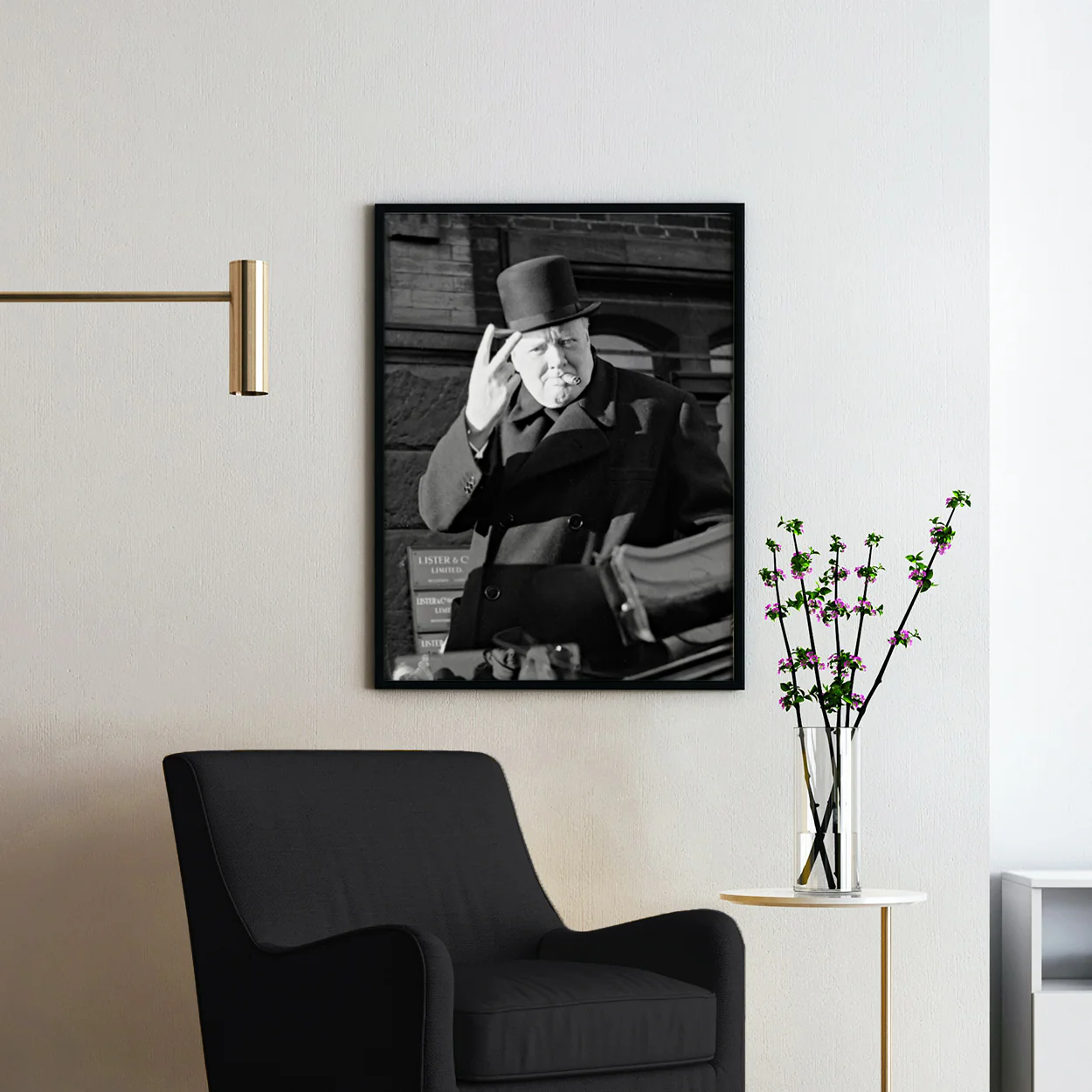Winston Churchill V Sign Smoking Cigar - Image 2
