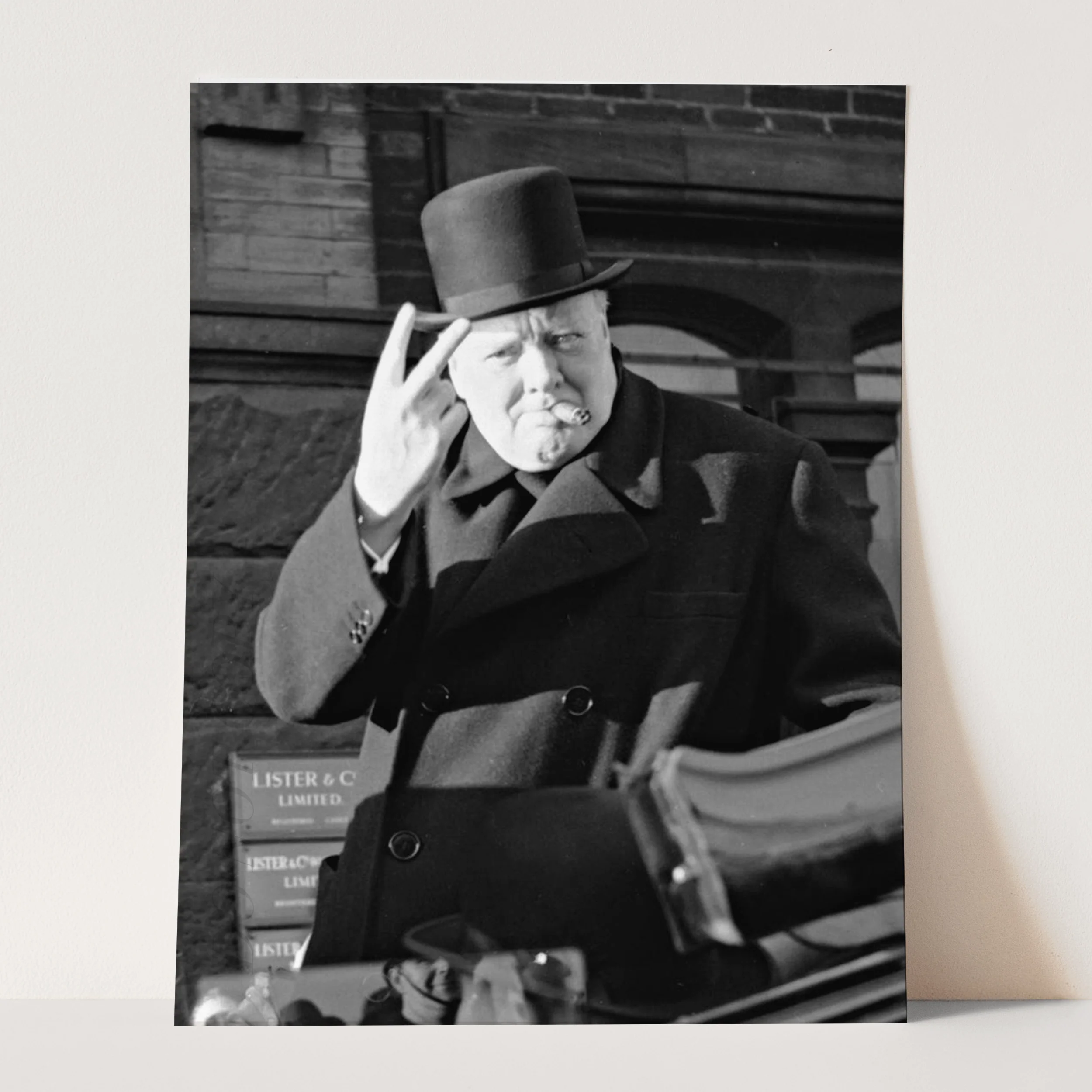 Winston Churchill V Sign Smoking Cigar - Image 3