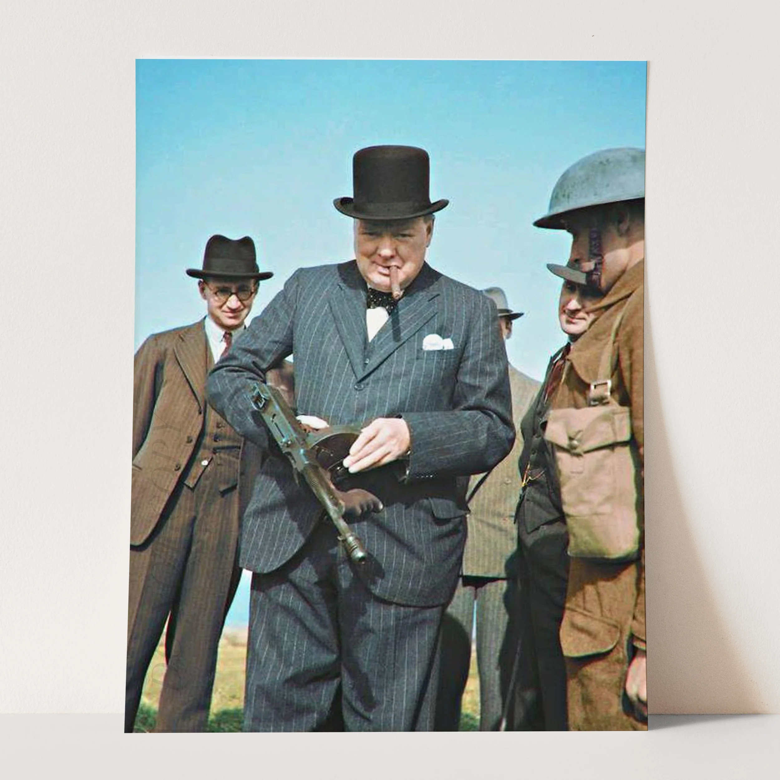 Winston Churchill With Tommy Gun - Image 3