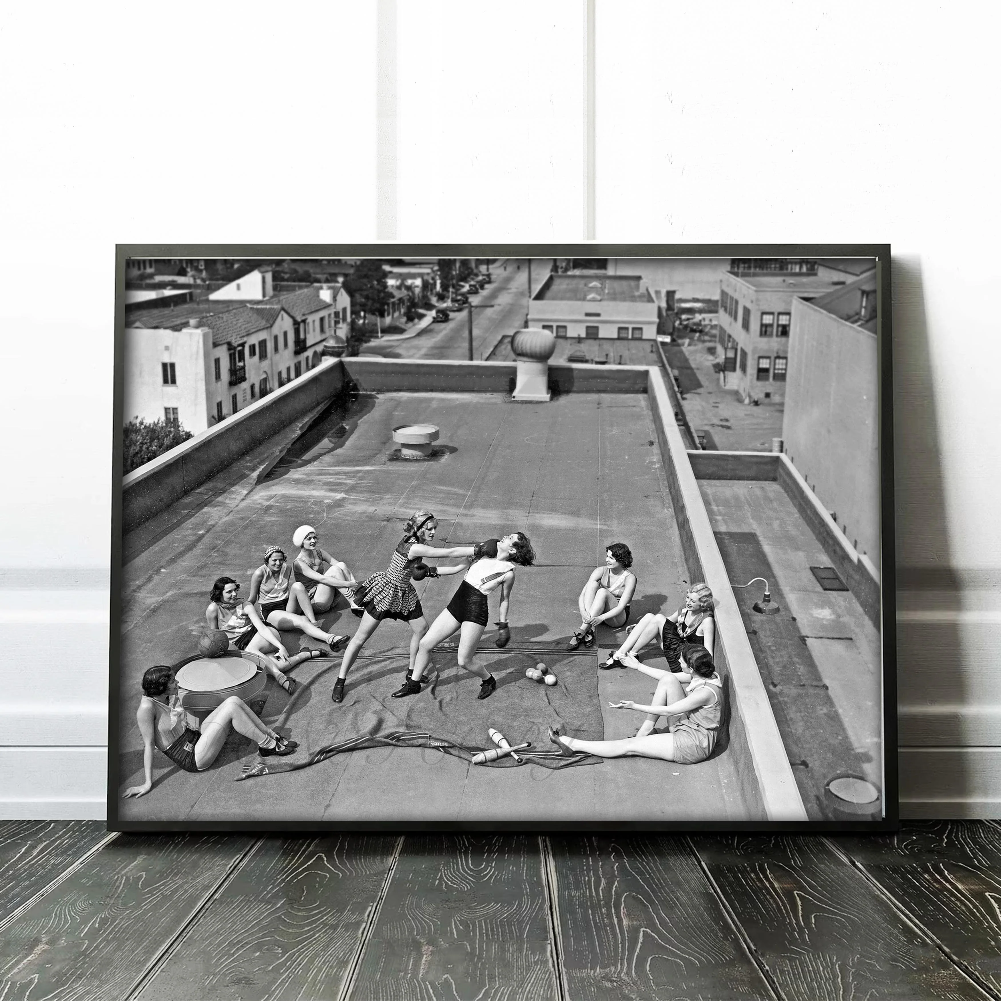 Women Boxing on a Roof - Image 2