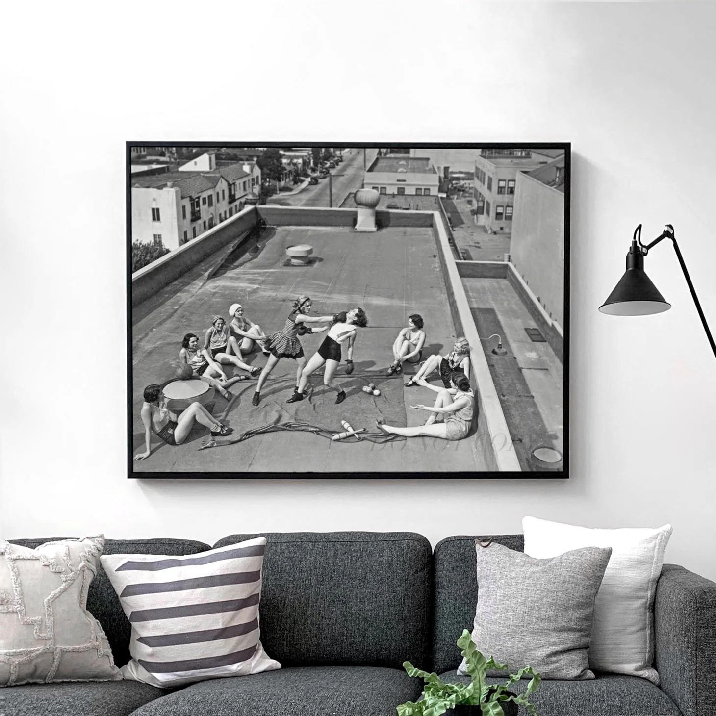 Women Boxing on a Roof - Image 3