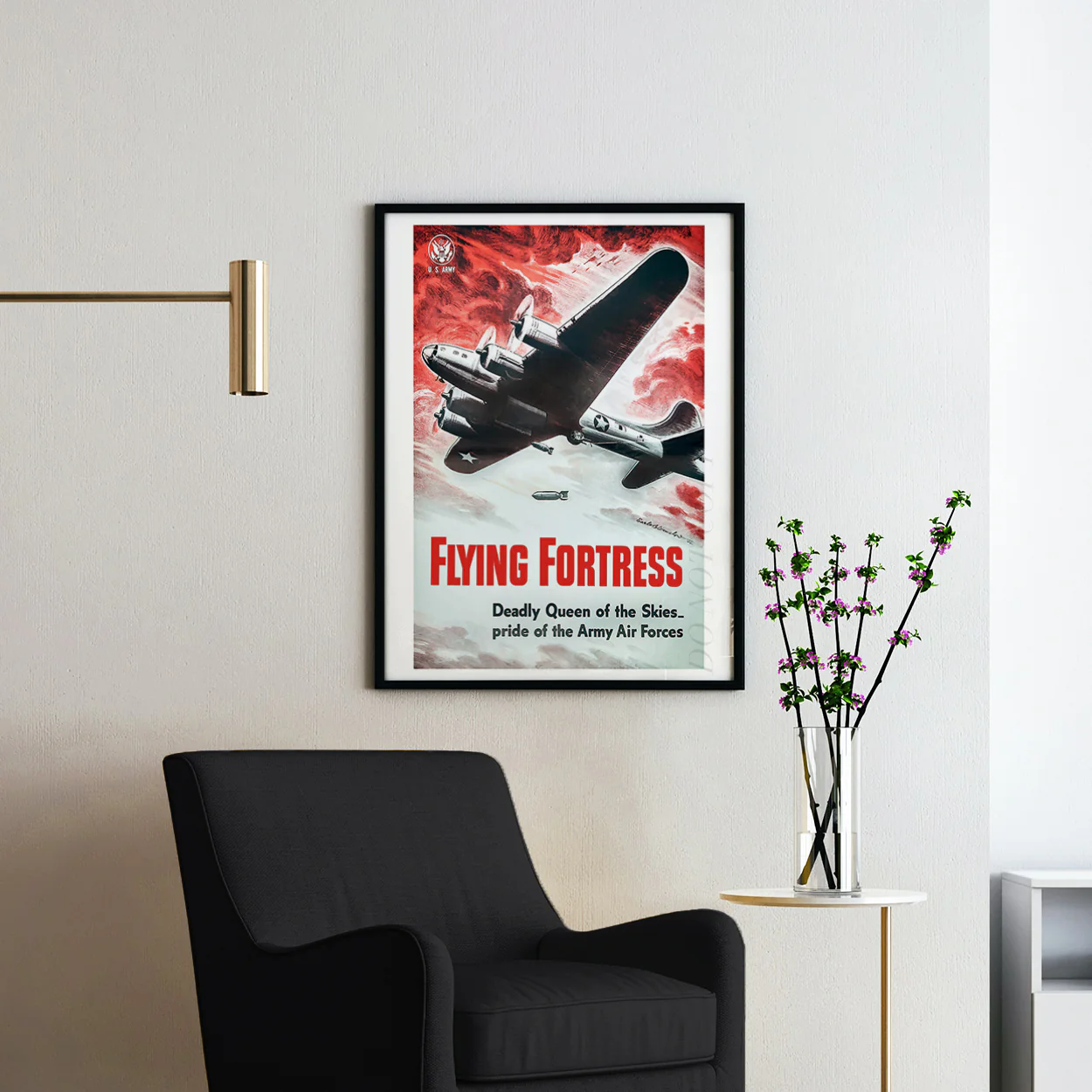 WWII US Army Air Force Propaganda Poster - B17 Flying Fortress - Image 2