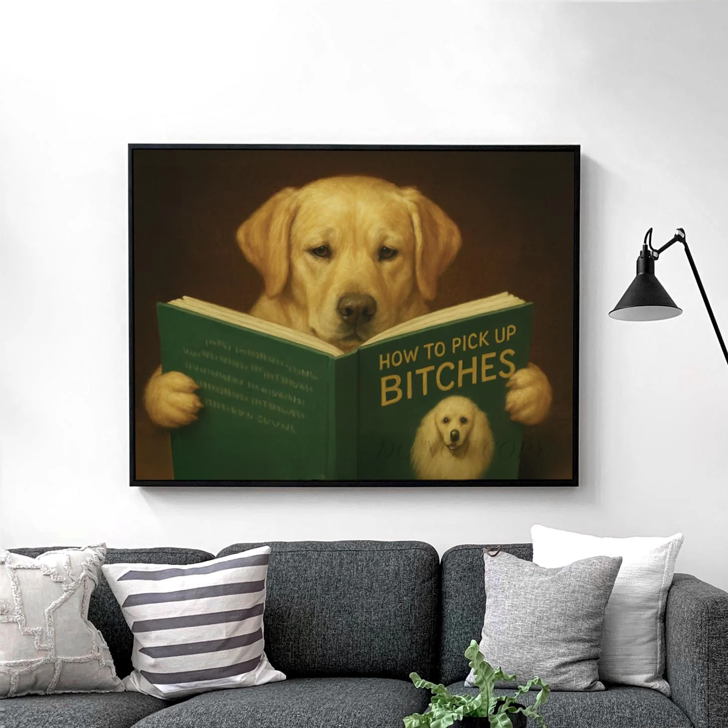 Yellow Labrador Dog Reading Dating Book - Image 2