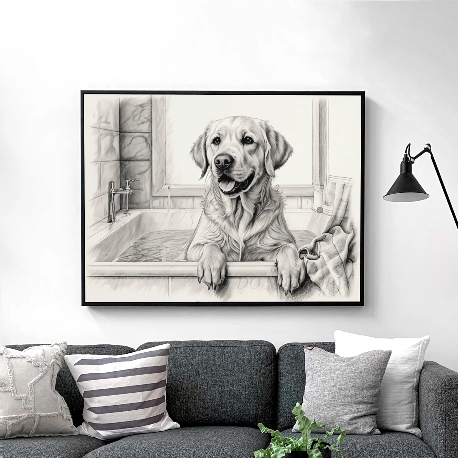 Yellow Labrador Retriever In the Bathtub - Image 2