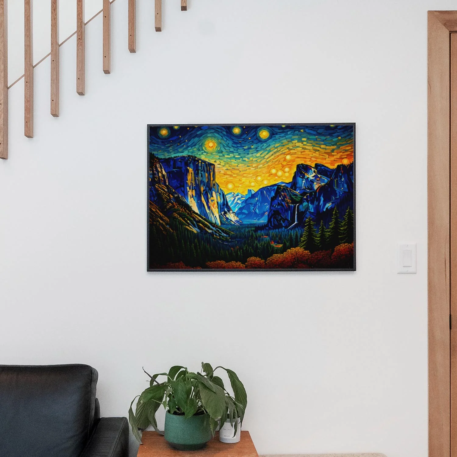 Yosemite Tunnel View as Van Gogh Starry Night - Image 2