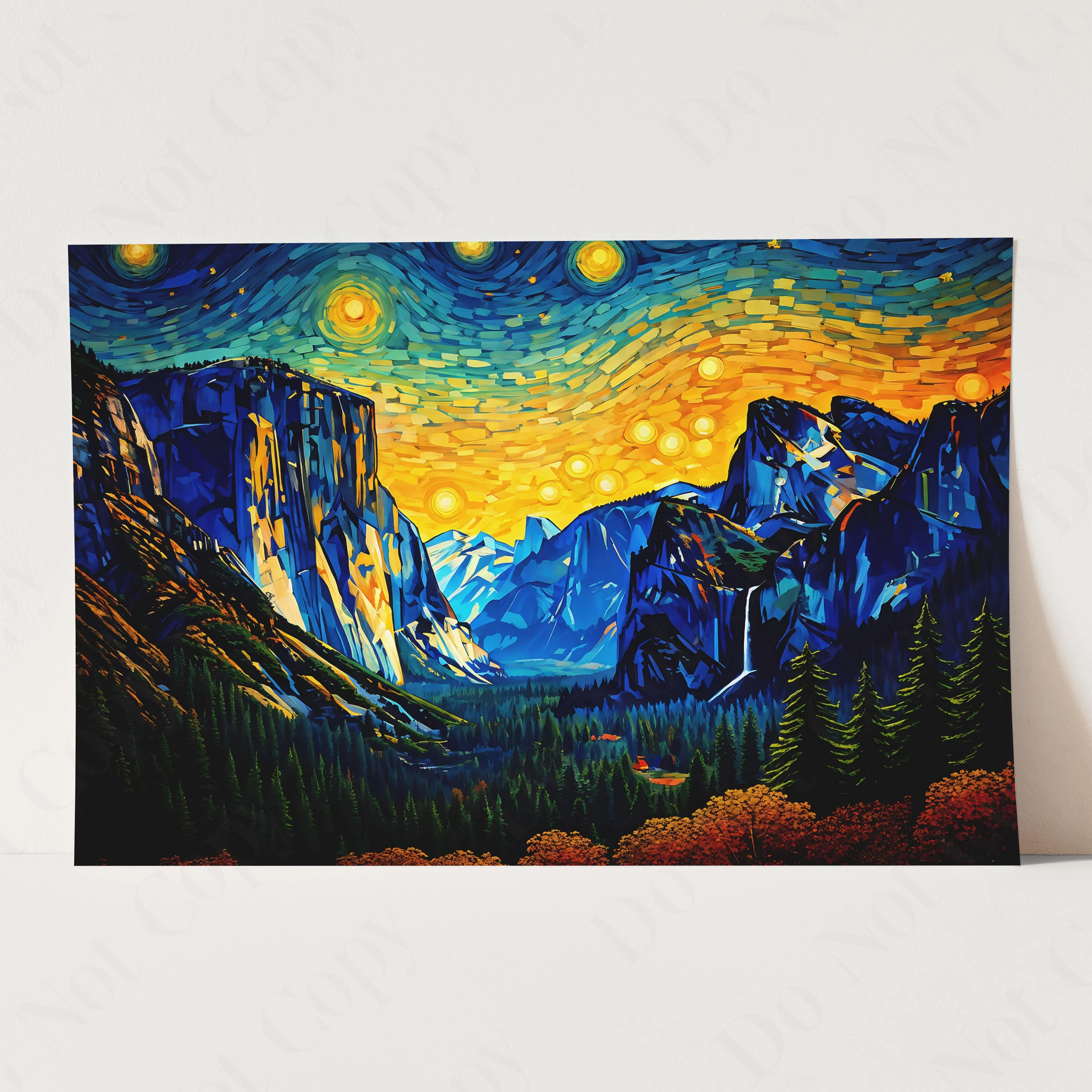 Yosemite Tunnel View as Van Gogh Starry Night - Image 3