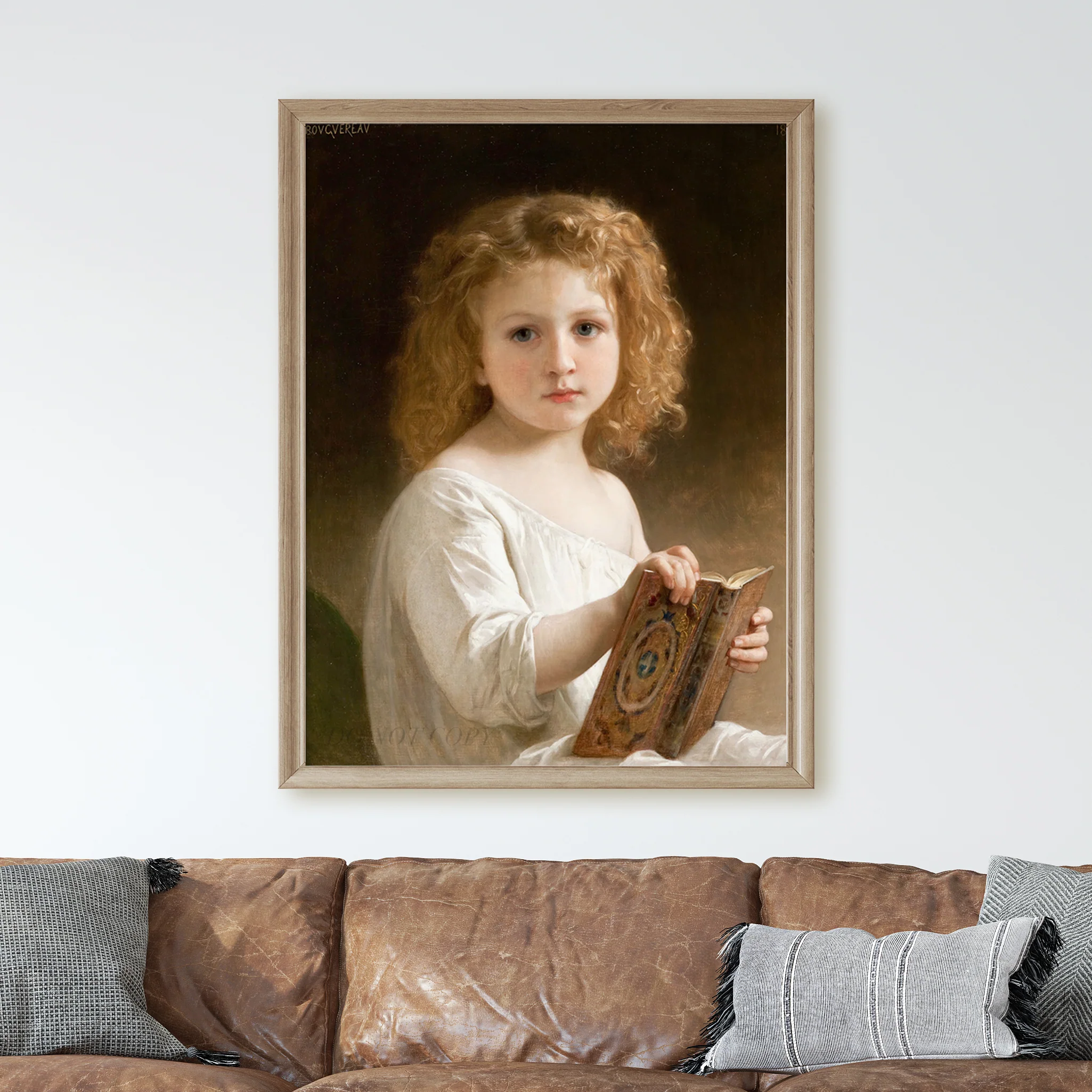Young Girl Reading The Story Book (1877) by William-Adolphe Bouguereau - Image 2