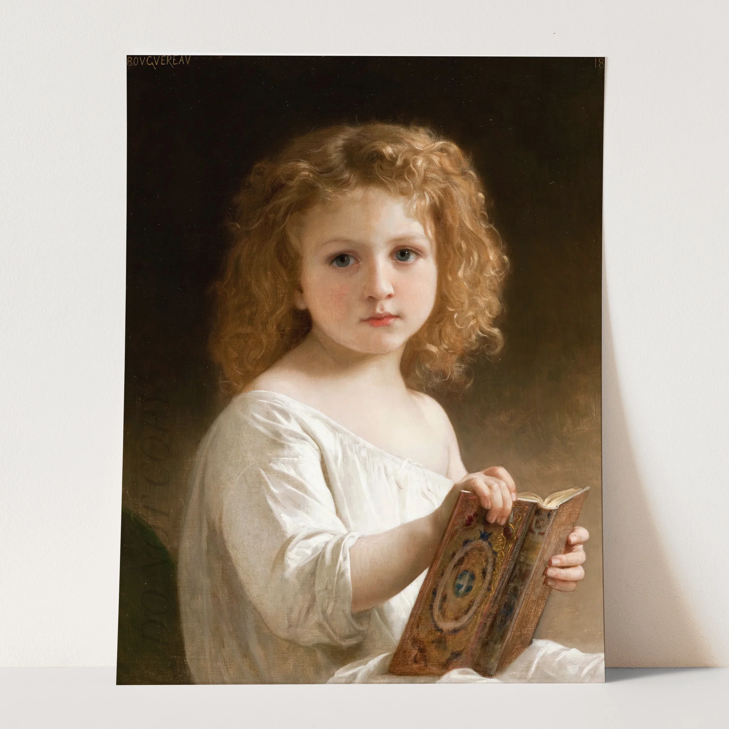 Young Girl Reading The Story Book (1877) by William-Adolphe Bouguereau - Image 3