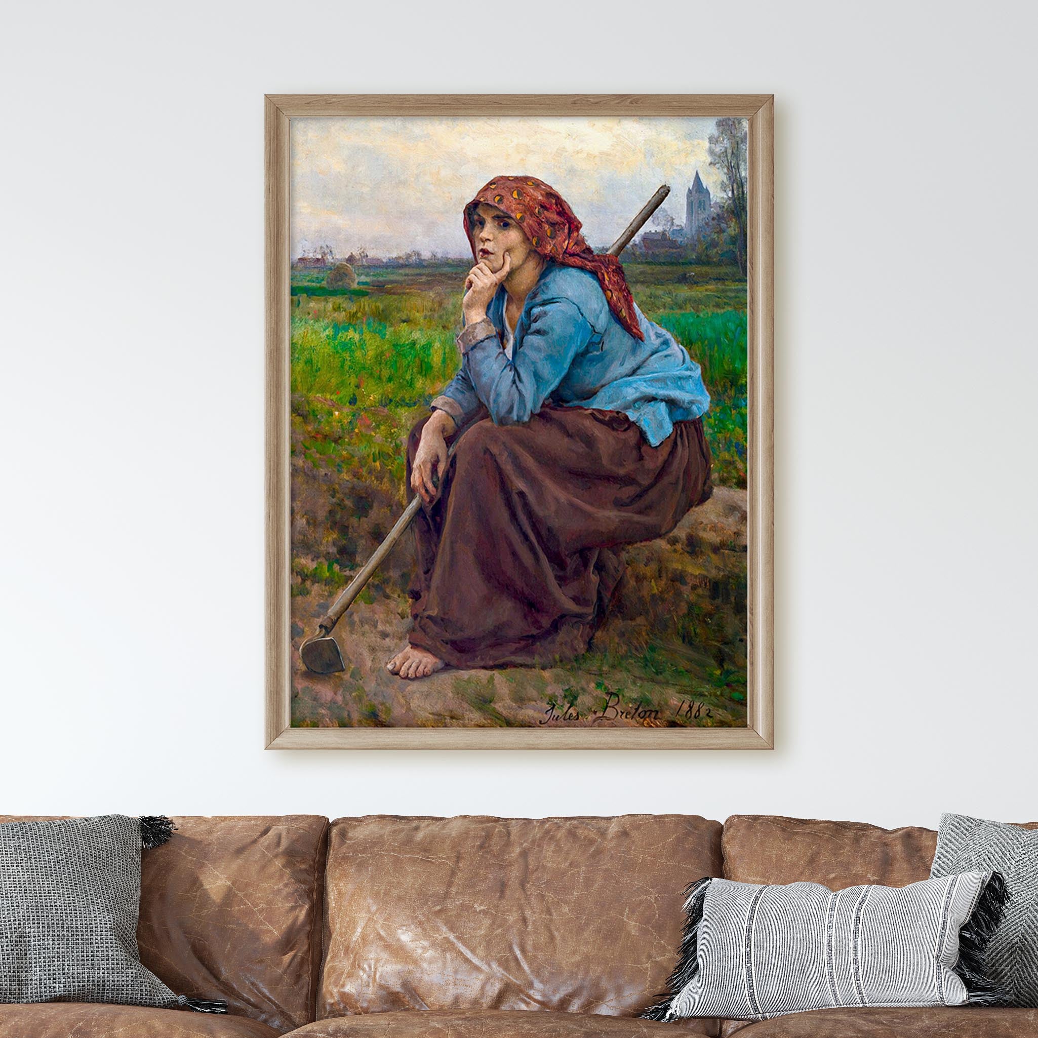 Young Peasant Girl with a Hoe, 1882 by Jules Breton - Image 2