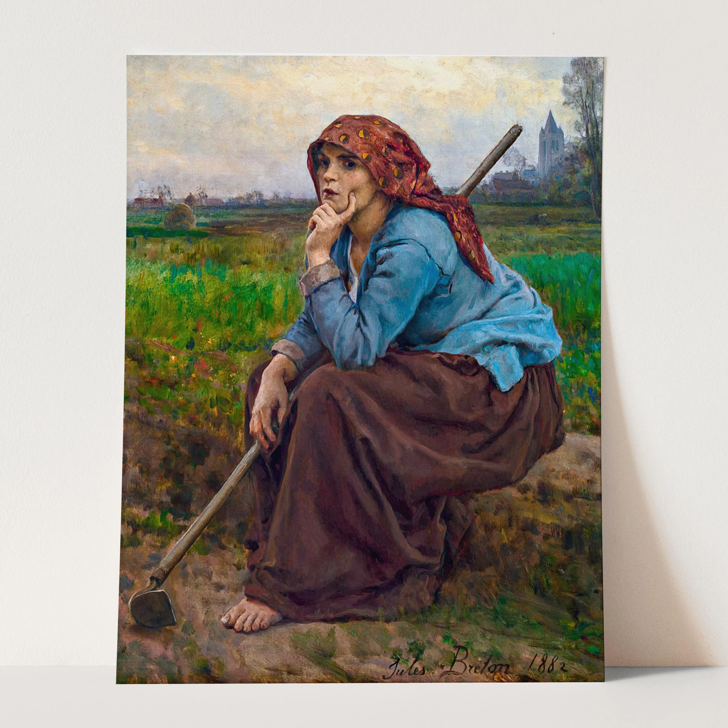 Young Peasant Girl with a Hoe, 1882 by Jules Breton - Image 3
